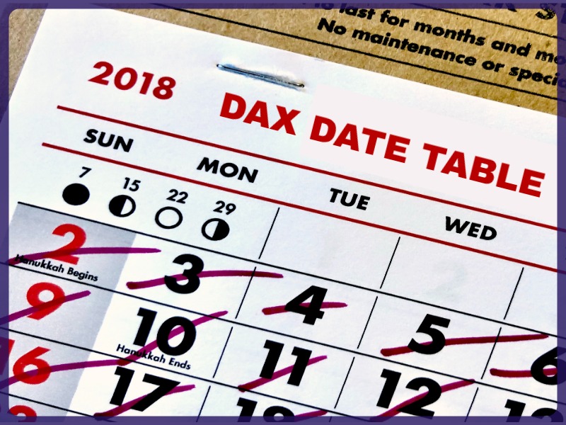 How to create a DAX date table